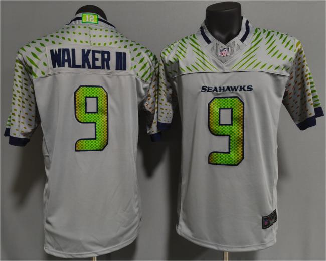 2025 Seattle Seahawks WALKER III 9 Grey NFL Shirt