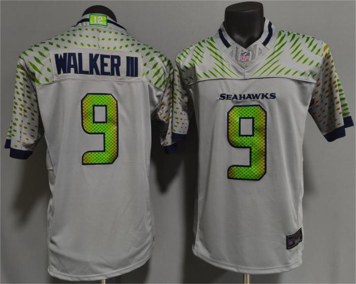 2025 Seattle Seahawks WALKER III 9 Grey NFL Shirt