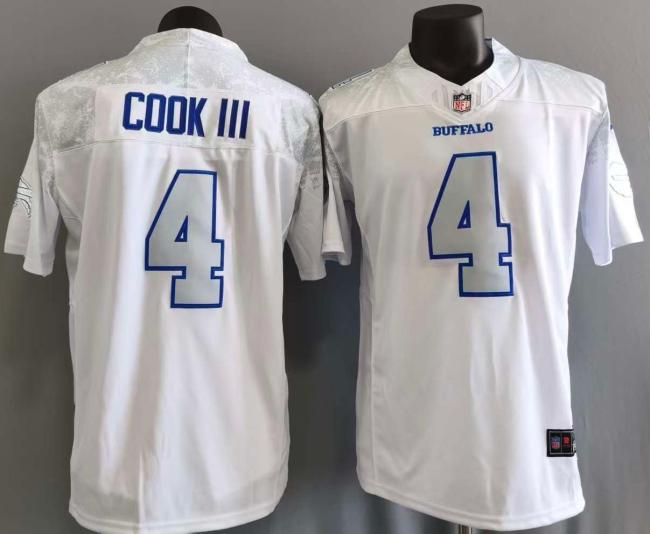 2025 Buffalo Bills COOK III 4 White NFL Jersey