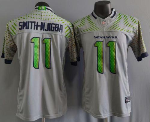 2025 Seattle Seahawks SMITH-NJIGBA 11 Grey NFL Shirt