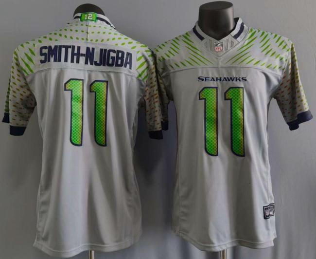 2025 Seattle Seahawks SMITH-NJIGBA 11 Grey NFL Shirt