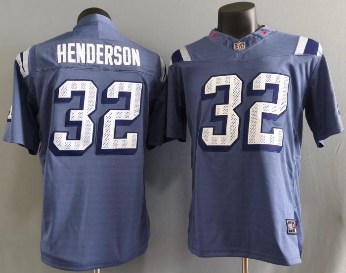 2025 New England Patriots henderson 32 Grey NFL Jersey