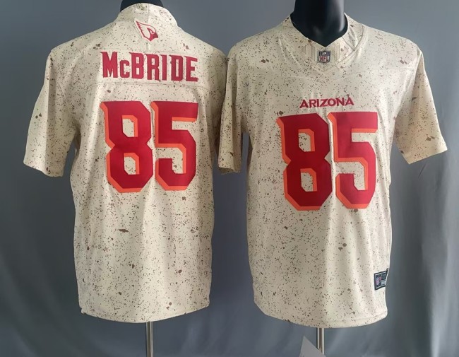 2025 Arizona Cardinals 85 McBRIDE OFF-WHITE NFL Jersey