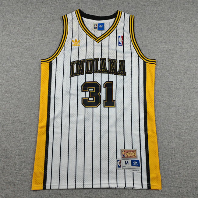 Retro Indiana Pacers 31 MILLER White NBA Shirt Basketball Jersey