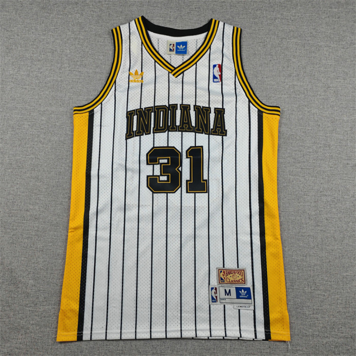 Retro Indiana Pacers 31 MILLER White NBA Shirt Basketball Jersey