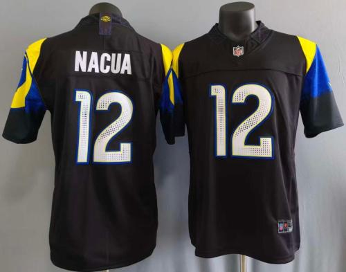 Los Angeles Rams 12 NACUA Black NFL Jersey