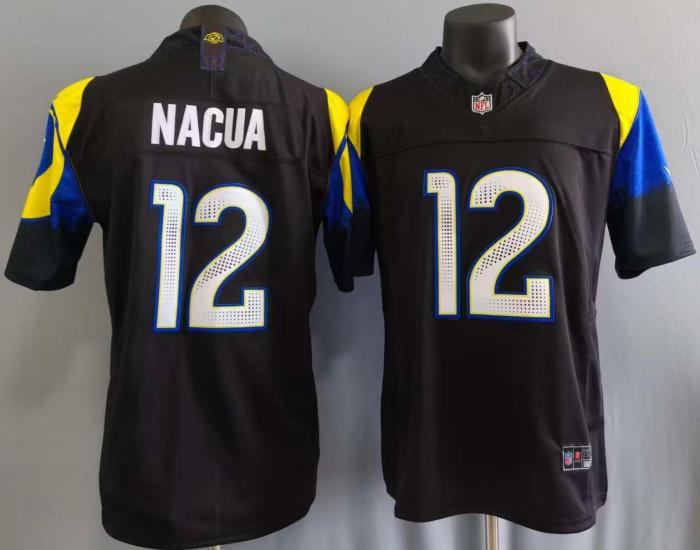 Los Angeles Rams 12 NACUA Black NFL Jersey