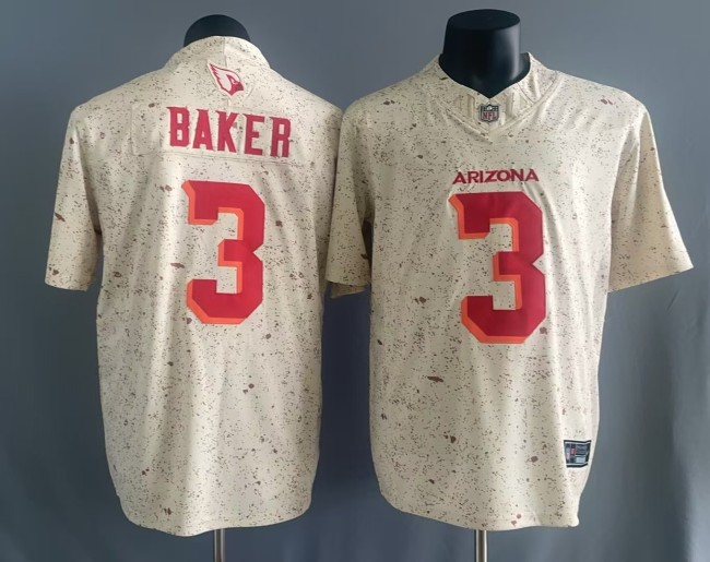 2025 Arizona Cardinals 32 BAKER OFF-WHITE NFL Jersey