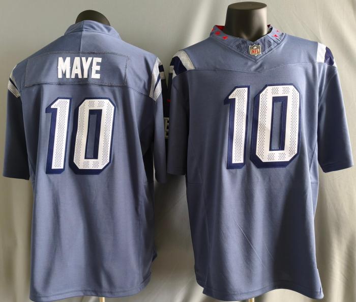 2025 New England Patriots 10 MAYE Grey NFL Jersey