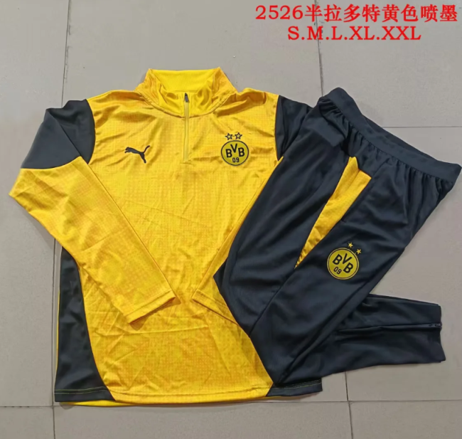 2025-2026 Dortmund Yellow Soccer Training Sweater and Pants BVB Football Kit
