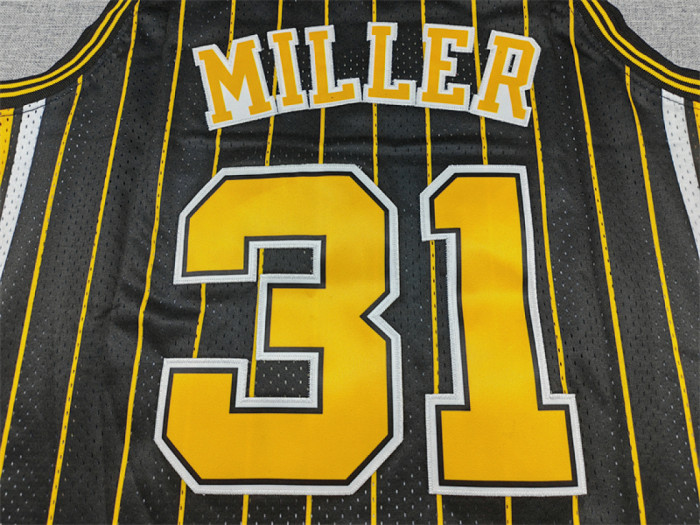 Retro Indiana Pacers 31 MILLER Black NBA Shirt Basketball Jersey