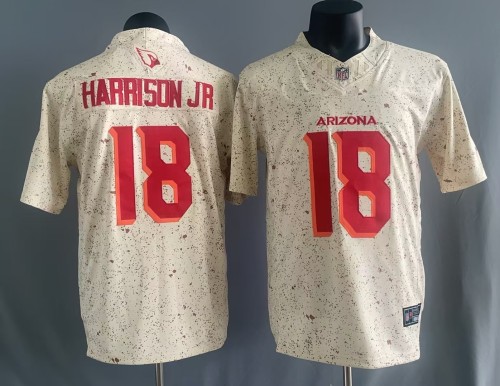 2025 Arizona Cardinals 18 HARRISON JR. OFF-WHITE NFL Jersey