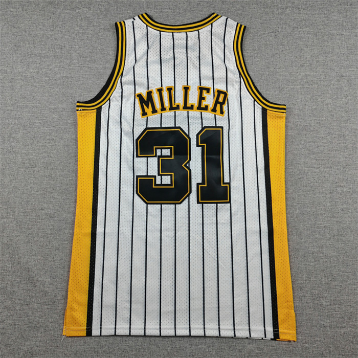 Retro Indiana Pacers 31 MILLER White NBA Shirt Basketball Jersey
