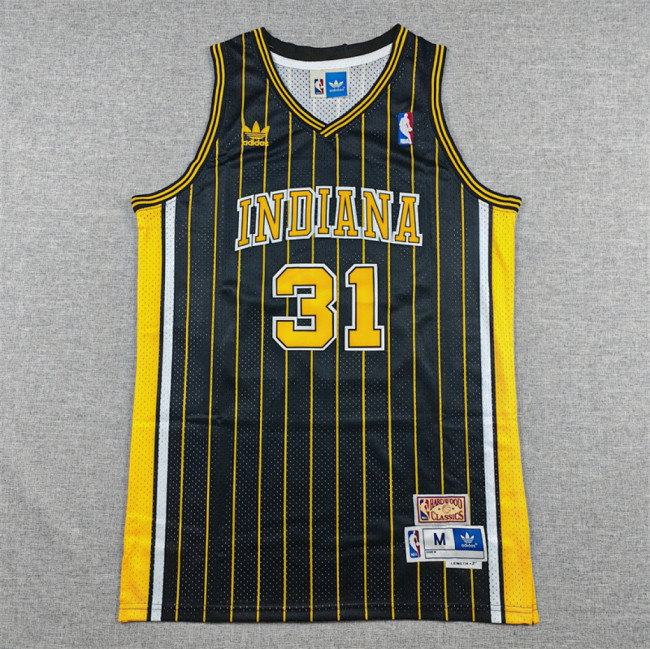 Retro Indiana Pacers 31 MILLER Black NBA Shirt Basketball Jersey