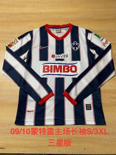with 3 Stars Retro Jersey Long Sleeve 2009-2010 Monterrey Home Soccer Jersey Menterrey Football Shirt