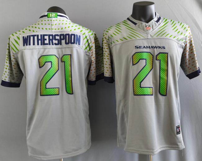 2025 Seattle Seahawks WITHERSPOON 21 Grey NFL Shirt