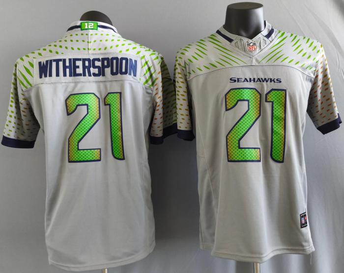 2025 Seattle Seahawks WITHERSPOON 21 Grey NFL Shirt