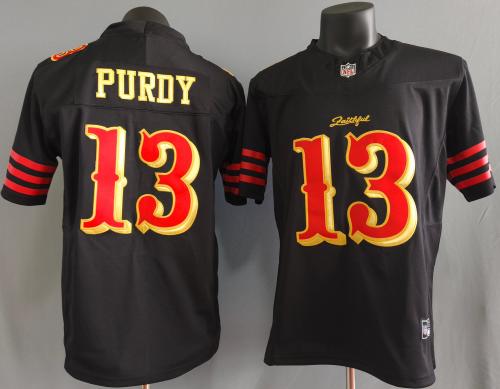 San Francisco 49ers 13 PURDY Black NFL Jersey