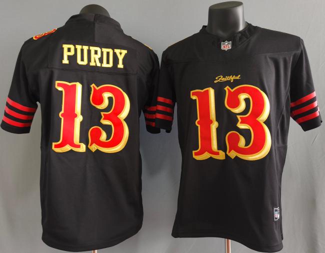 San Francisco 49ers 13 PURDY Black NFL Jersey