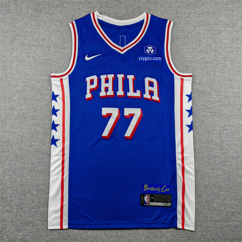 Philadelphia 76ers 77 EDGECOMBE Blue NBA Jersey Basketball Shirt