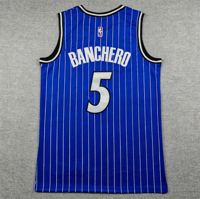 Orlando Magic 5 BANCHERO Blue Stripes NBA Jersey Basketball Shirt