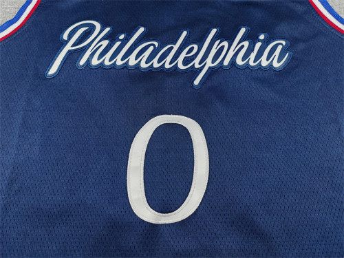 2026 City Edition Philadelphia 76ers MAXEY 0 Dark Blue NBA Jersey Basketball Shirt