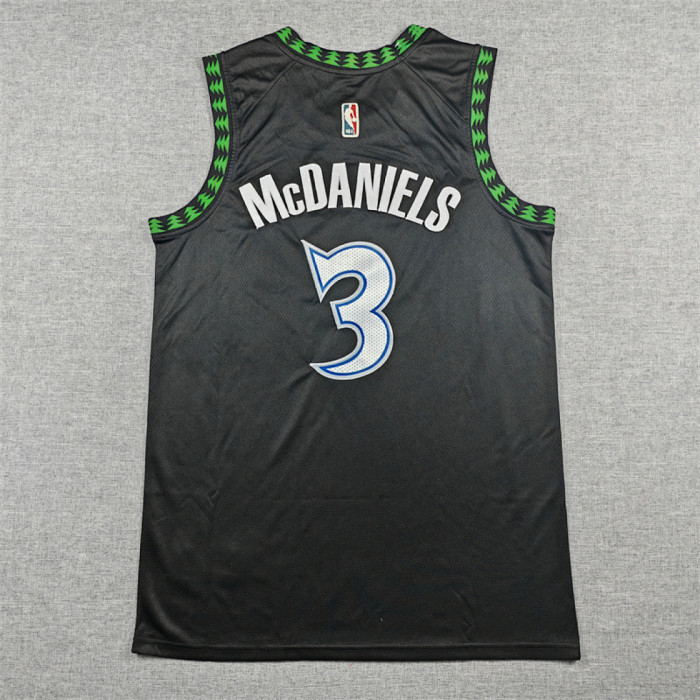 2026 Minnesota Timberwolves McDANIELS 3 Classic Black NBA Jersey Basketball Shirt
