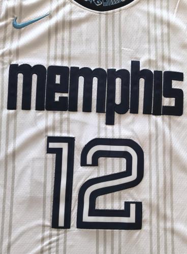 City Edition Memphis Grizzlies 12 MORANT White NBA Jersey Basketball Shirt