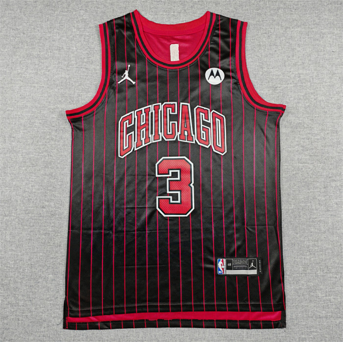 2026 Statement Edition Chicago Bulls GIDDEY 3 Black Stripes Basketball Shirt NBA Jersey
