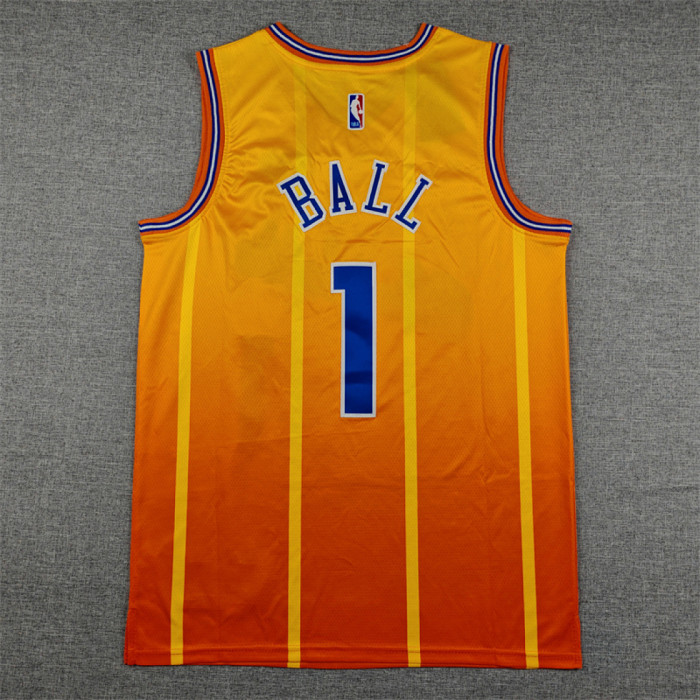 2026 City Edition Charlotte Hornets 1 BALL Yellow Basketball Shirt Adult NBA Jersey
