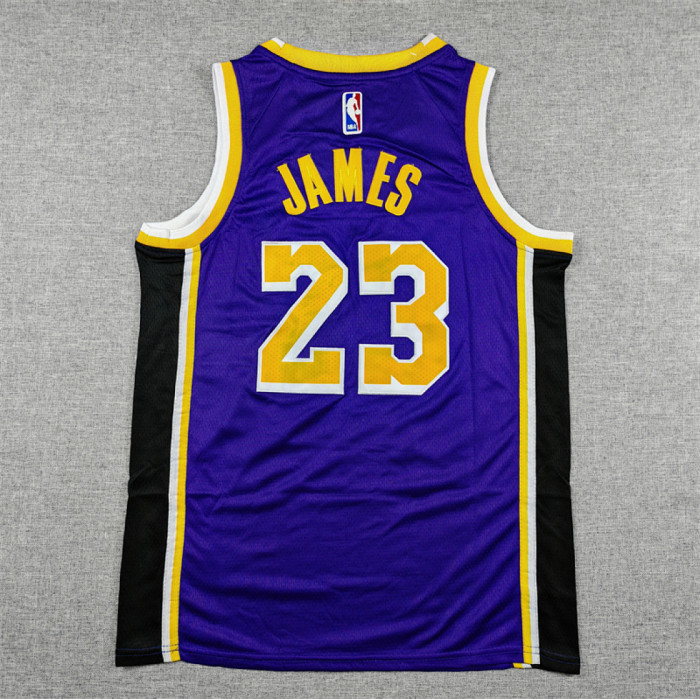 Round Neck Youth Kids Los Angeles Lakers 23 JAMES Purple NBA Jersey Child Basketball Shirt