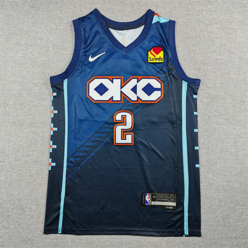 2026 City Edition Oklahoma City Thunder GIL GEOUS-ALEXANDER 2 Blue NBA Jersey Basketball Shirt