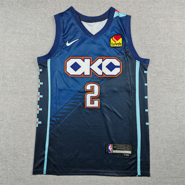 2026 City Edition Oklahoma City Thunder GIL GEOUS-ALEXANDER 2 Blue NBA Jersey Basketball Shirt