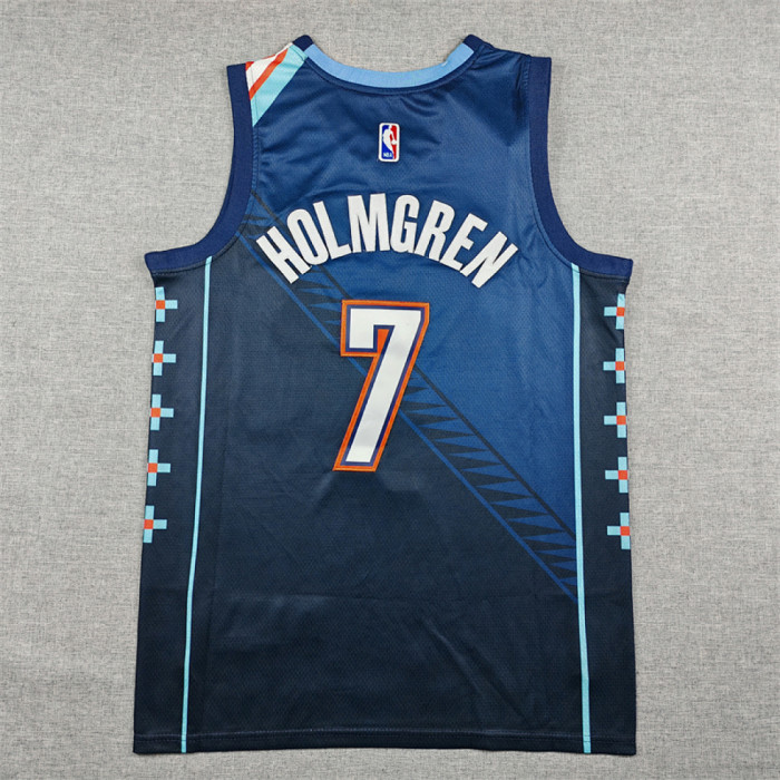 2026 City Edition Oklahoma City Thunder HOLMGREN 7 Blue NBA Jersey Basketball Shirt
