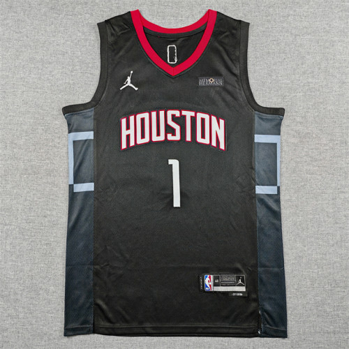 Houston Rockets THOMPSON 1 Black Basketball Shirt NBA Jersey