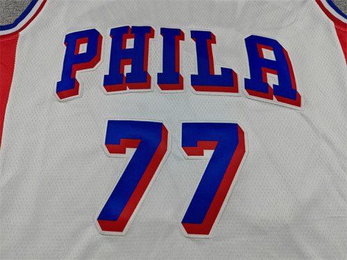 Philadelphia 76ers 77 EDGECOMBE White NBA Jersey Basketball Shirt