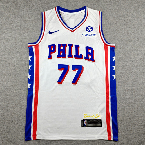 Philadelphia 76ers 77 EDGECOMBE White NBA Jersey Basketball Shirt