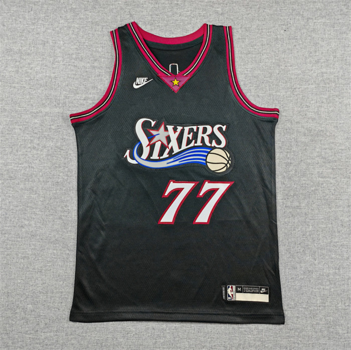 Youth 2026 Philadelphia 76ers 77 EDGECOMBE Classic Black NBA Jersey Child Basketball Shirt