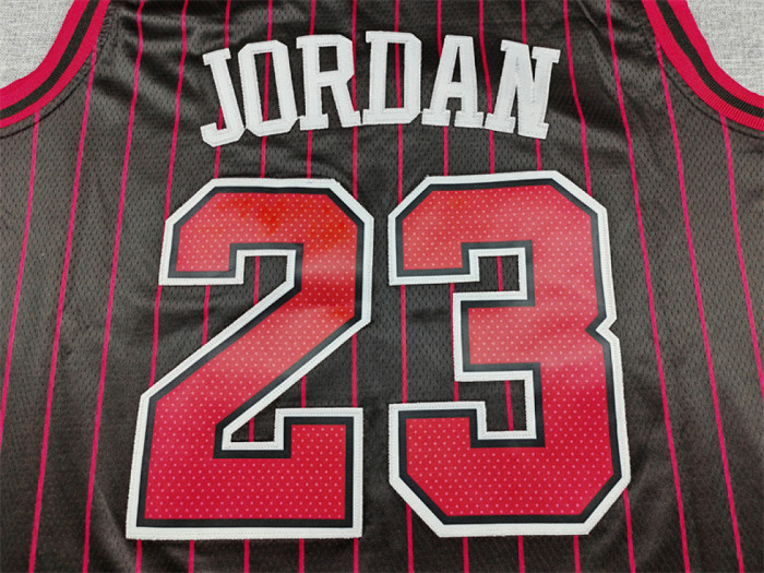 2026 Statement Edition Chicago Bulls 23 JORDAN Black/Red Stripes Basketball Shirt NBA Jersey