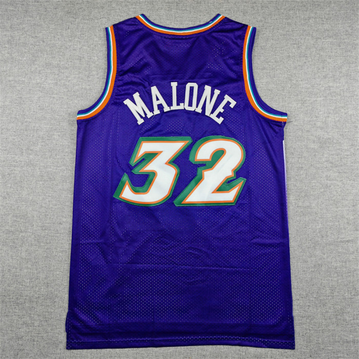 Mitchell&ness 1996-97 Utah Jazz 32 KARL MALONE Purple NBA Jersey Seattle SuperSonics Basketball Shirt