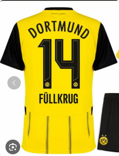 Fan Version 2024-2025 Borussia Dortmund FULLKRUG 14 Home Soccer Jersey