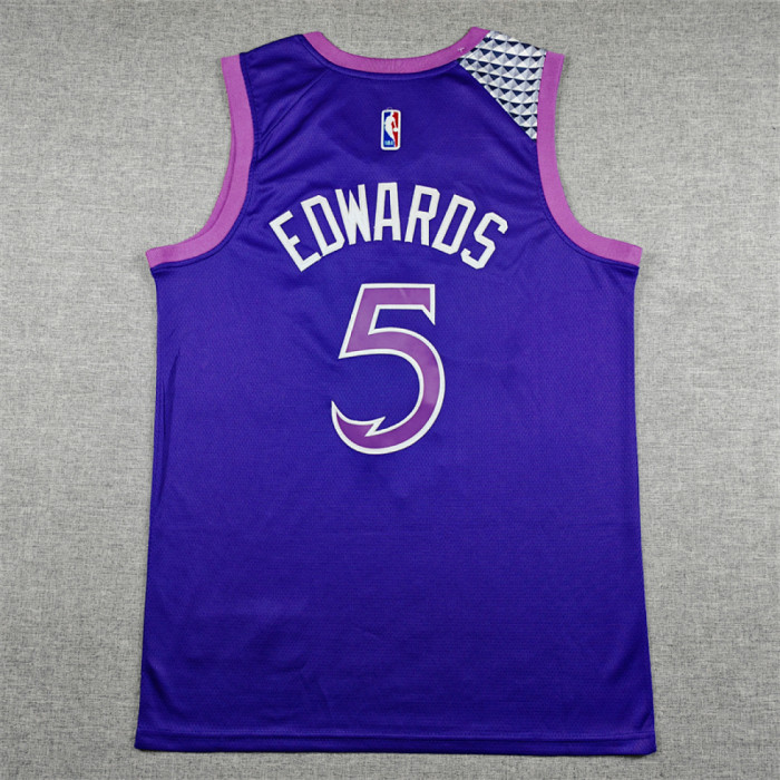 2026 City Edition Minnesota Timberwolves EDWARDS 5 Purple NBA Jersey Basketball Shirt
