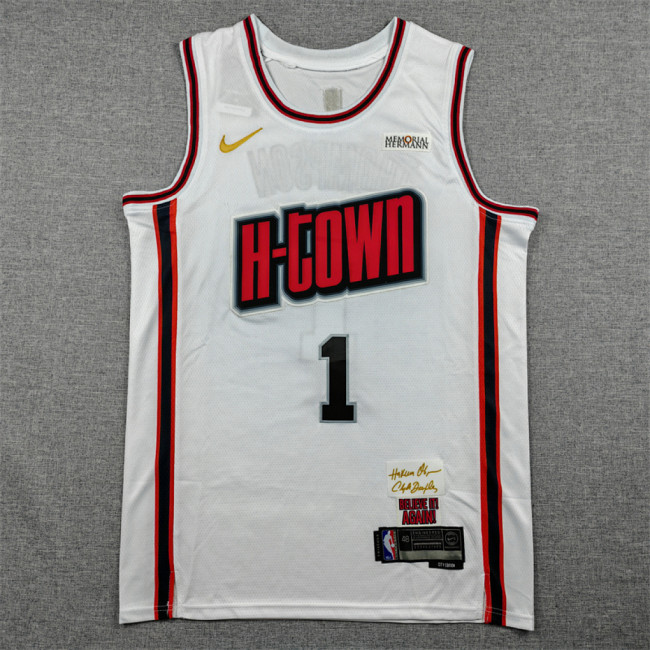 2025 City Edition Houston Rockets THOMPSON 1 White Basketball Shirt NBA Jersey