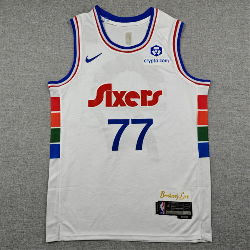 2025 City Edition Philadelphia 76ers 77 EDGECOMBE White NBA Jersey Basketball Shirt