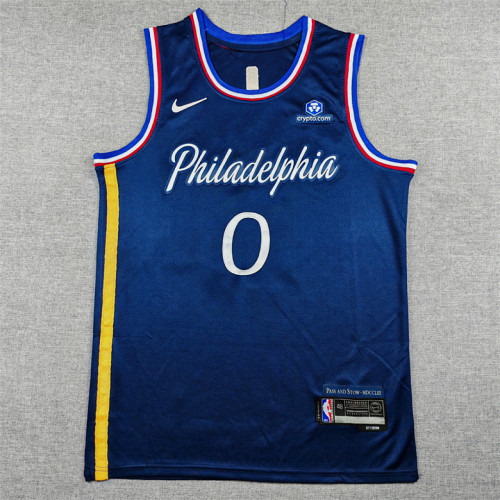 2026 City Edition Philadelphia 76ers MAXEY 0 Dark Blue NBA Jersey Basketball Shirt