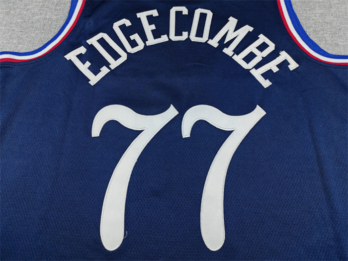 2026 City Edition Philadelphia 76ers 77 EDGECOMBE Dark Blue NBA Jersey Basketball Shirt
