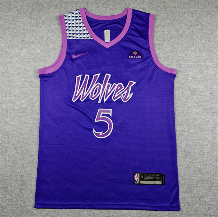 2026 City Edition Minnesota Timberwolves EDWARDS 5 Purple NBA Jersey Basketball Shirt
