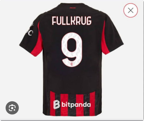 Fan Version 2025-2026 AC Milan FULLKRUG 9 Home Soccer Jersey AC Football Shirt