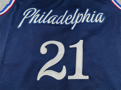 2026 City Edition Philadelphia 76ers 21 EMBIID Dark Blue NBA Jersey Basketball Shirt