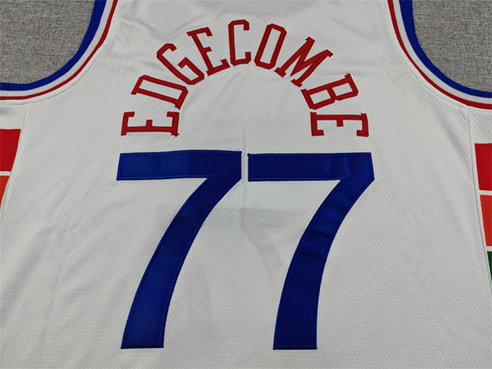 2025 City Edition Philadelphia 76ers 77 EDGECOMBE White NBA Jersey Basketball Shirt